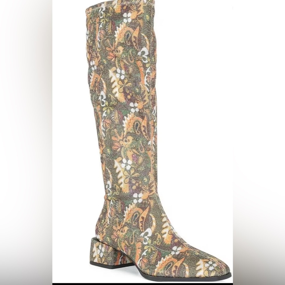 NEW NWT no box Chelsea & Violet Floral Patterned Knee-High Boots